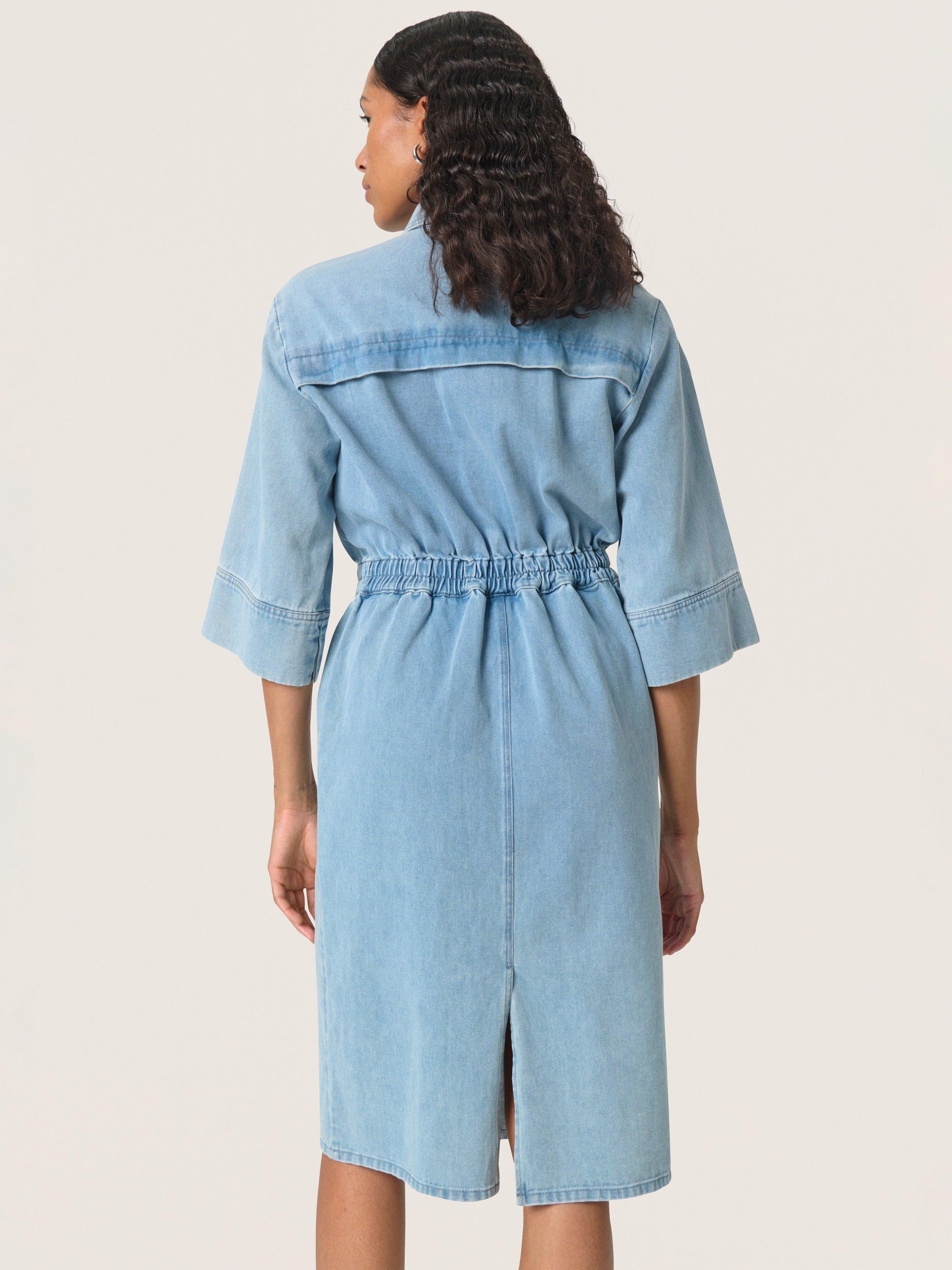 Product image 2 of 6, which shows Soaked In Luxury Annabeth Denim Shirt Dress, Light Blue, XS