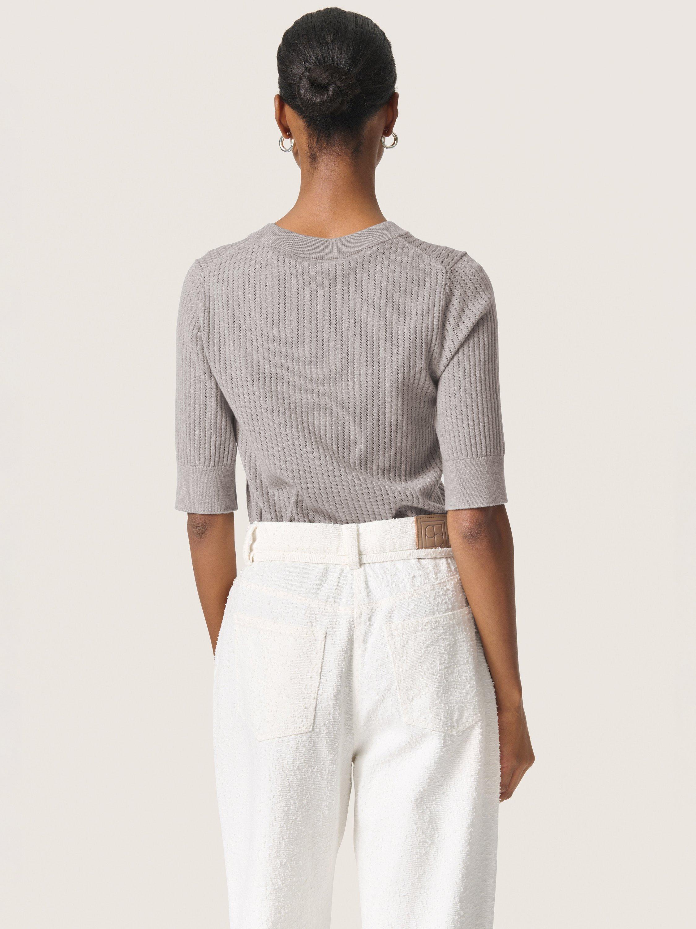 Product image 2 of 6, which shows Soaked In Luxury Spina Rib Knit Jumper, Grey, S