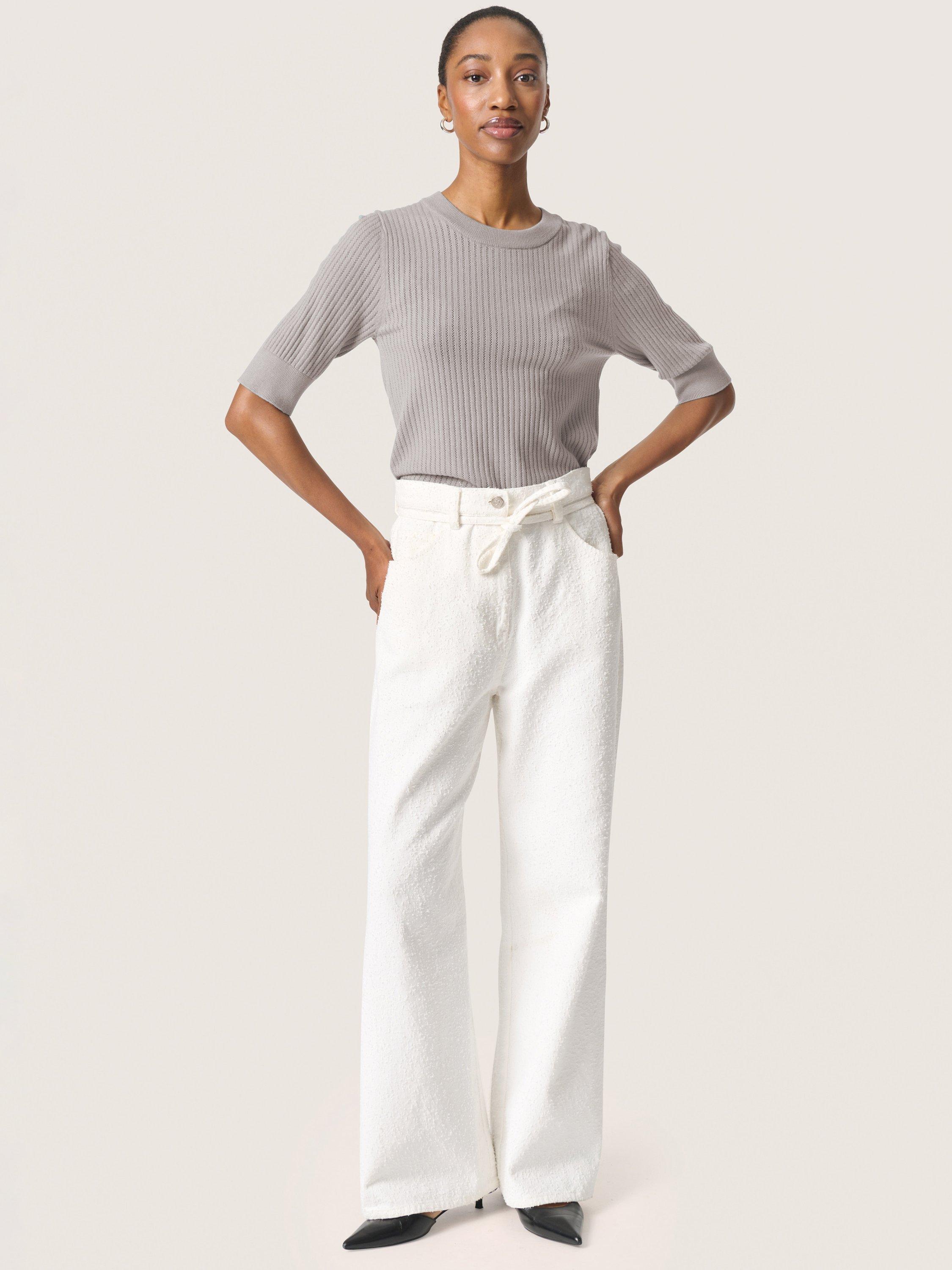 Product image 3 of 6, which shows Soaked In Luxury Spina Rib Knit Jumper, Grey, S