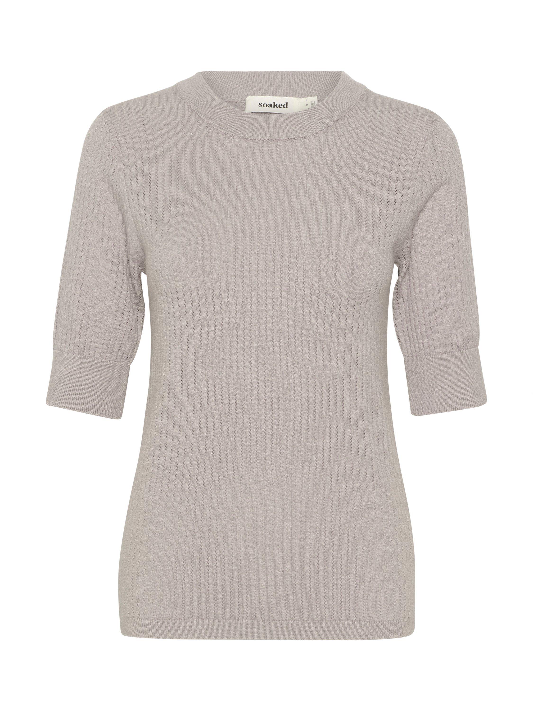 Product image 5 of 6, which shows Soaked In Luxury Spina Rib Knit Jumper, Grey, S