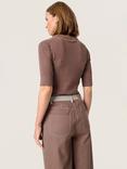 Soaked In Luxury Spina Rib Knit Jumper, Grey, Brown