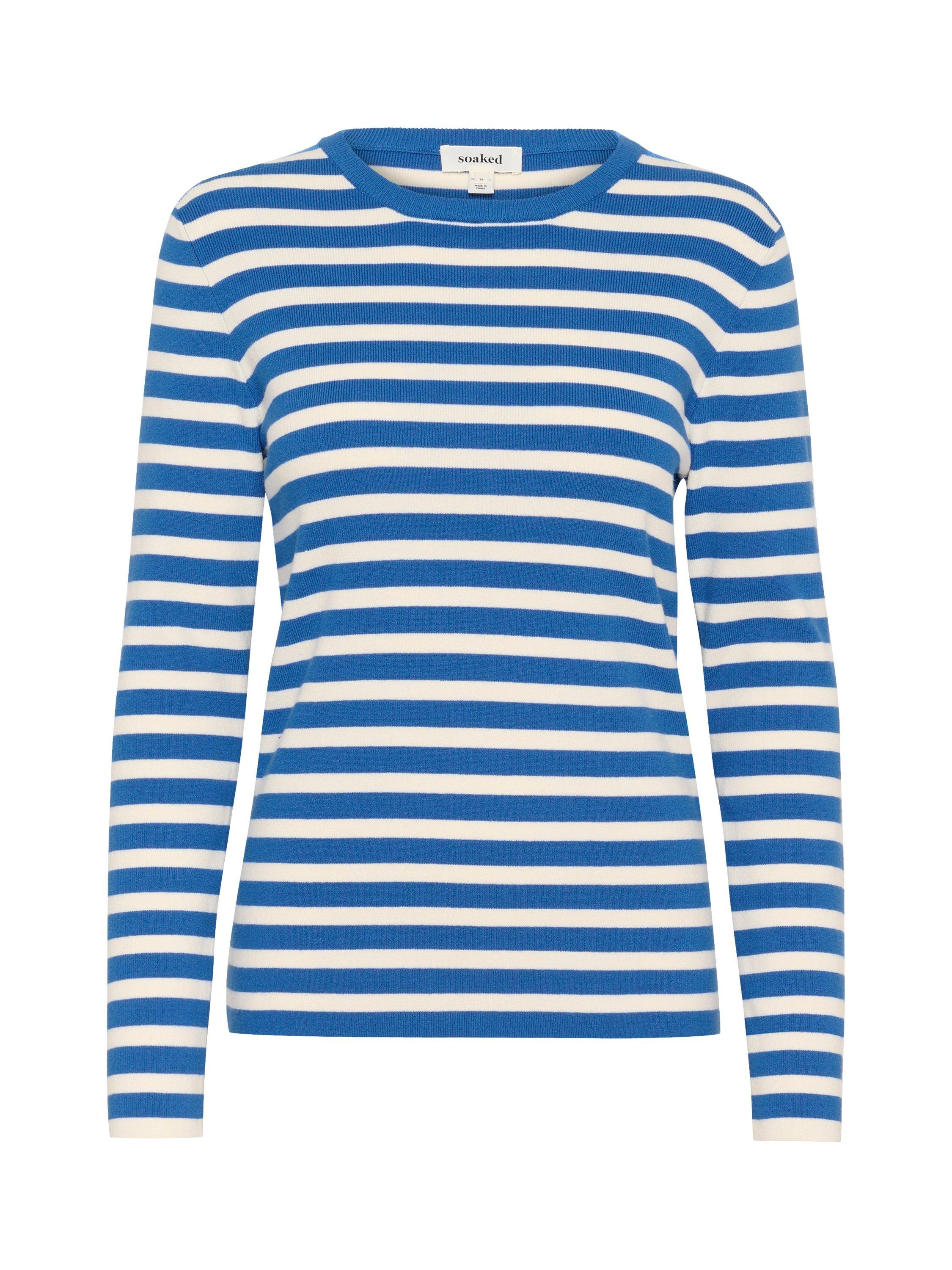 Product image 5 of 6, which shows Soaked In Luxury Spina Stripe Slim Fit Jumper, Blue/White, XS