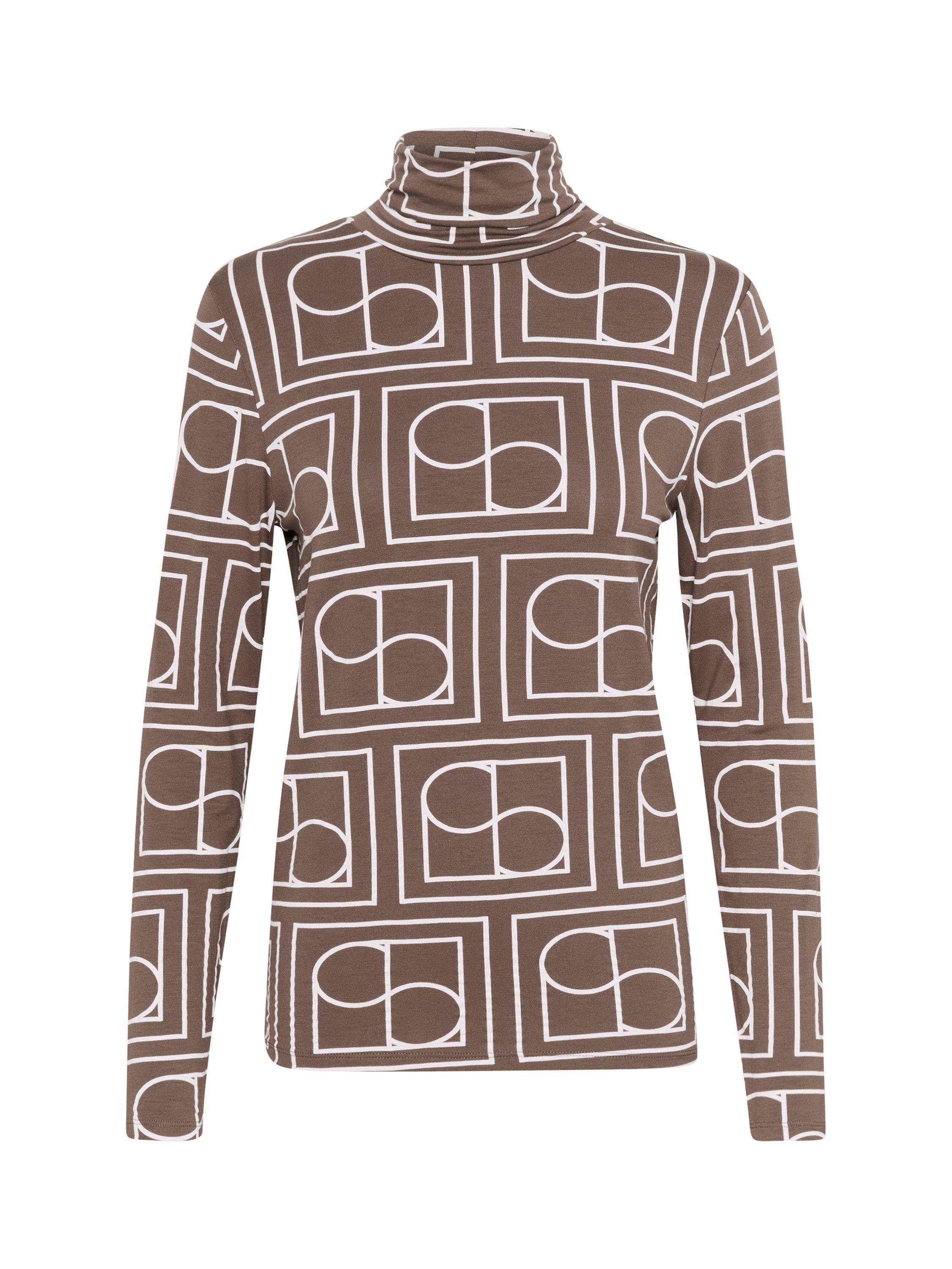 Product image 5 of 6, which shows Soaked In Luxury Hanadi Roll Neck T-Shirt, Coffee Quartz, XS