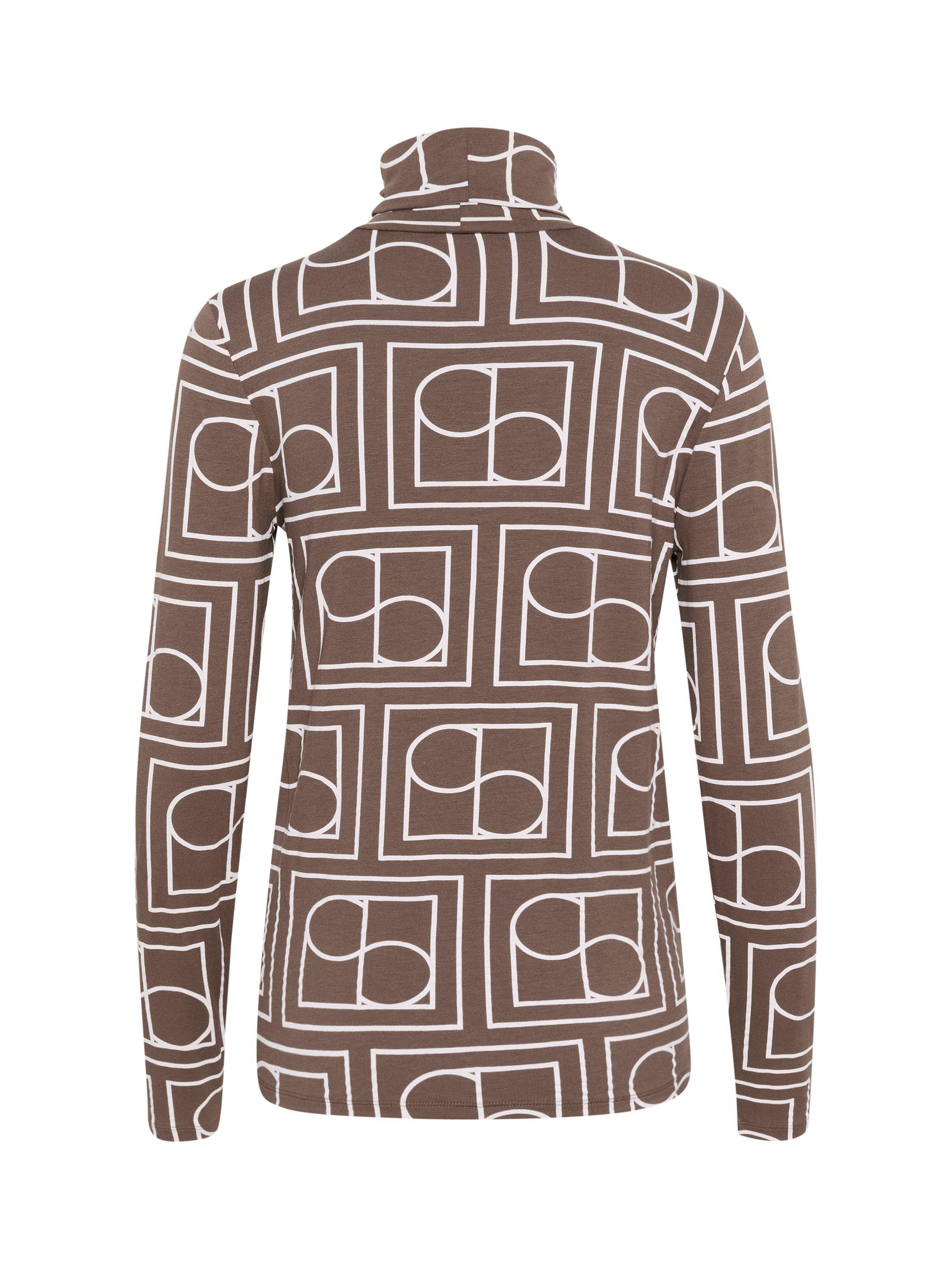 Product image 6 of 6, which shows Soaked In Luxury Hanadi Roll Neck T-Shirt, Coffee Quartz, XS