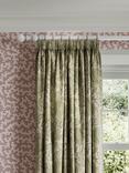 John Lewis x Sanderson Cantaloupe Lined Pencil Pleat Curtains, Pesto