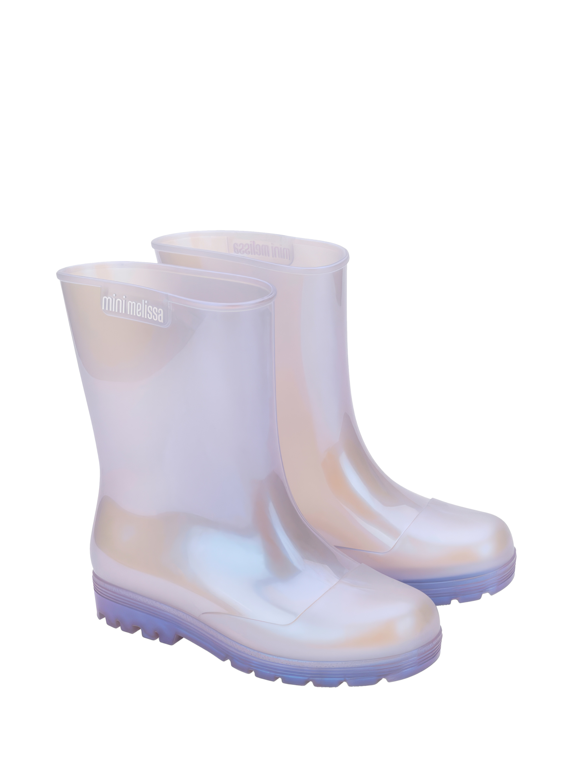 Mini Melissa Kids Waterproof Welly Boots Pearly Blue