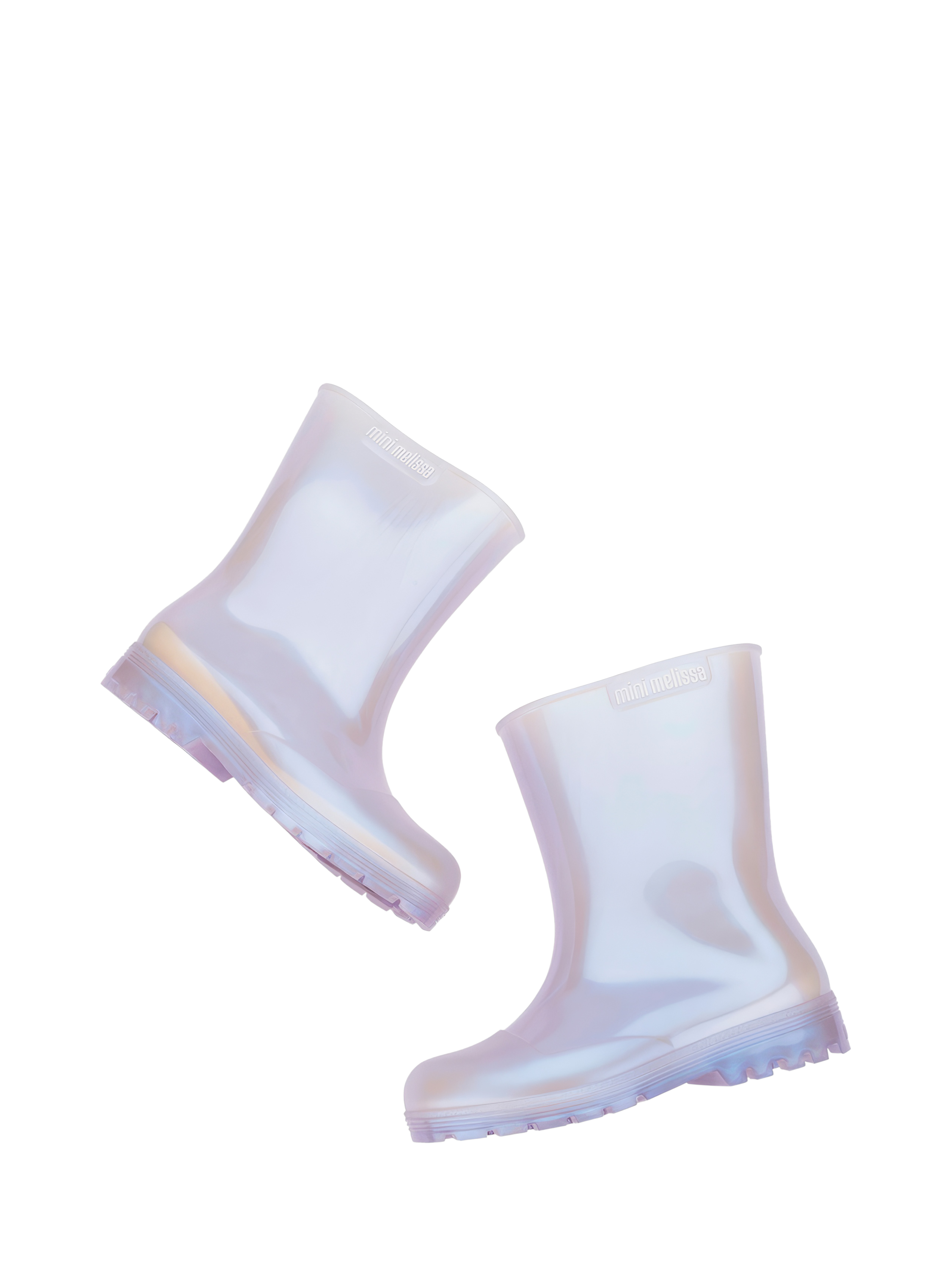 Product image 4 of 4, which shows Mini Melissa Kids' Waterproof Welly Boots, Pearly Blue, 12 Jnr
