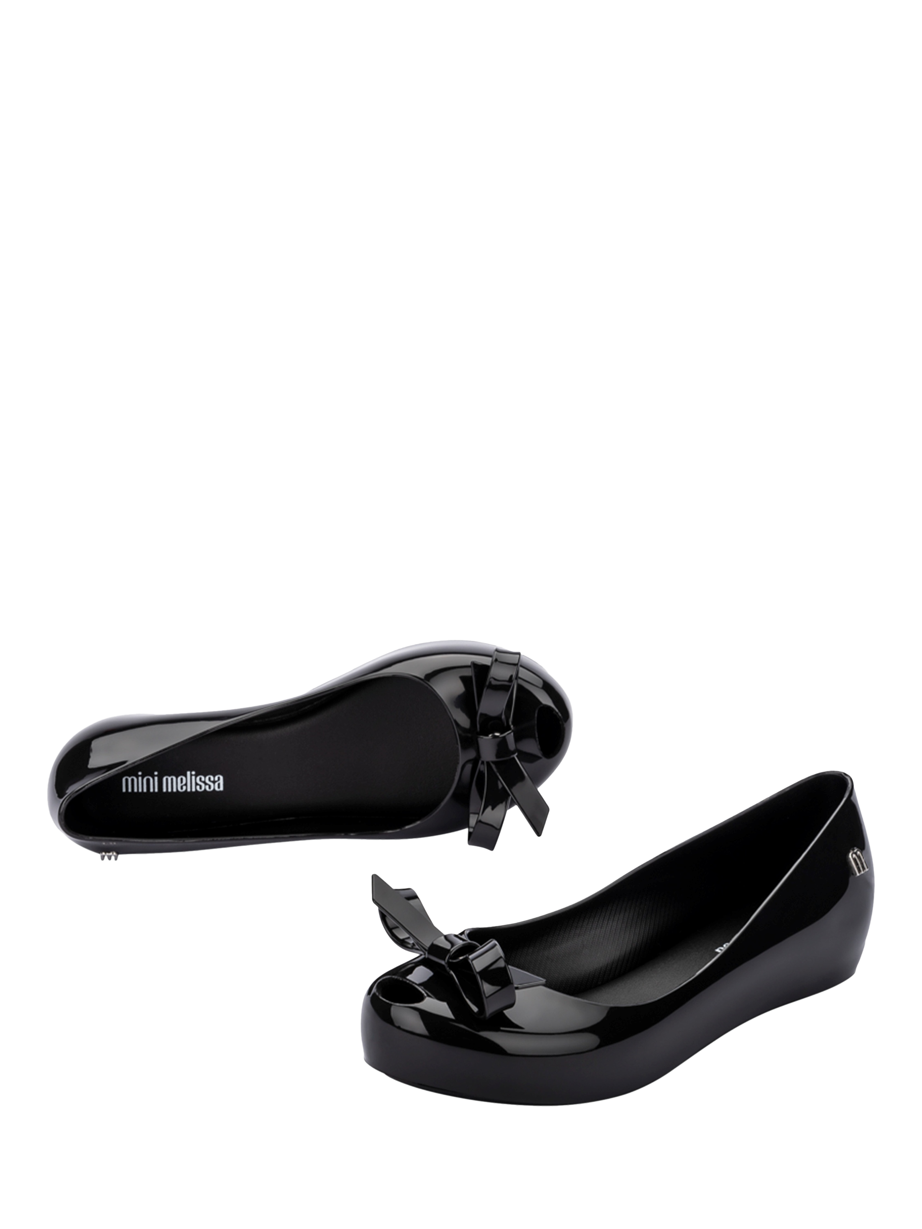 Mini Melissa Kids Jelly Bow Ballet Flats Black