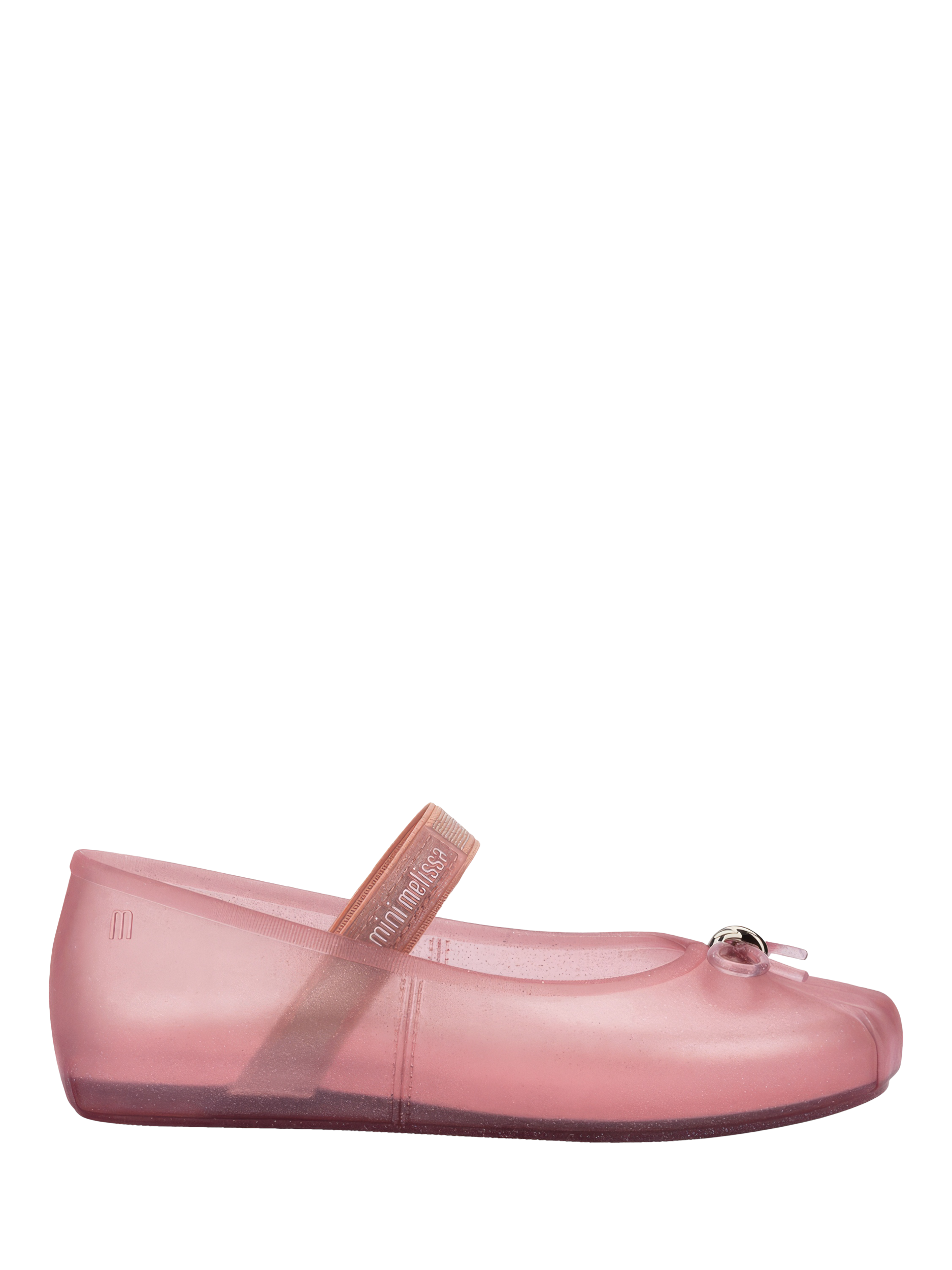 Product image 1 of 4, which shows Mini Melissa Sophie Jelly Ballet Flats, Pearly Pink, 12 Jnr