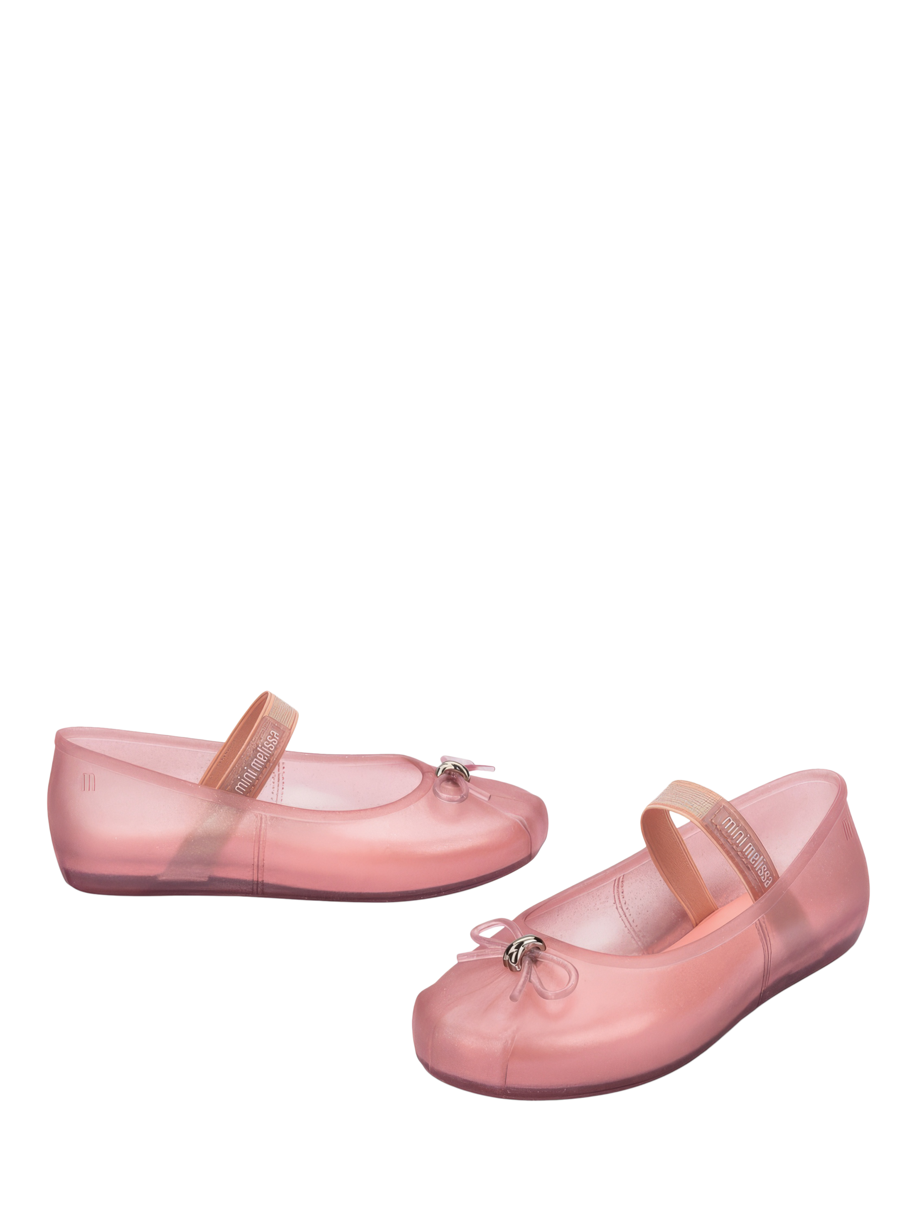 Product image 2 of 4, which shows Mini Melissa Sophie Jelly Ballet Flats, Pearly Pink, 12 Jnr