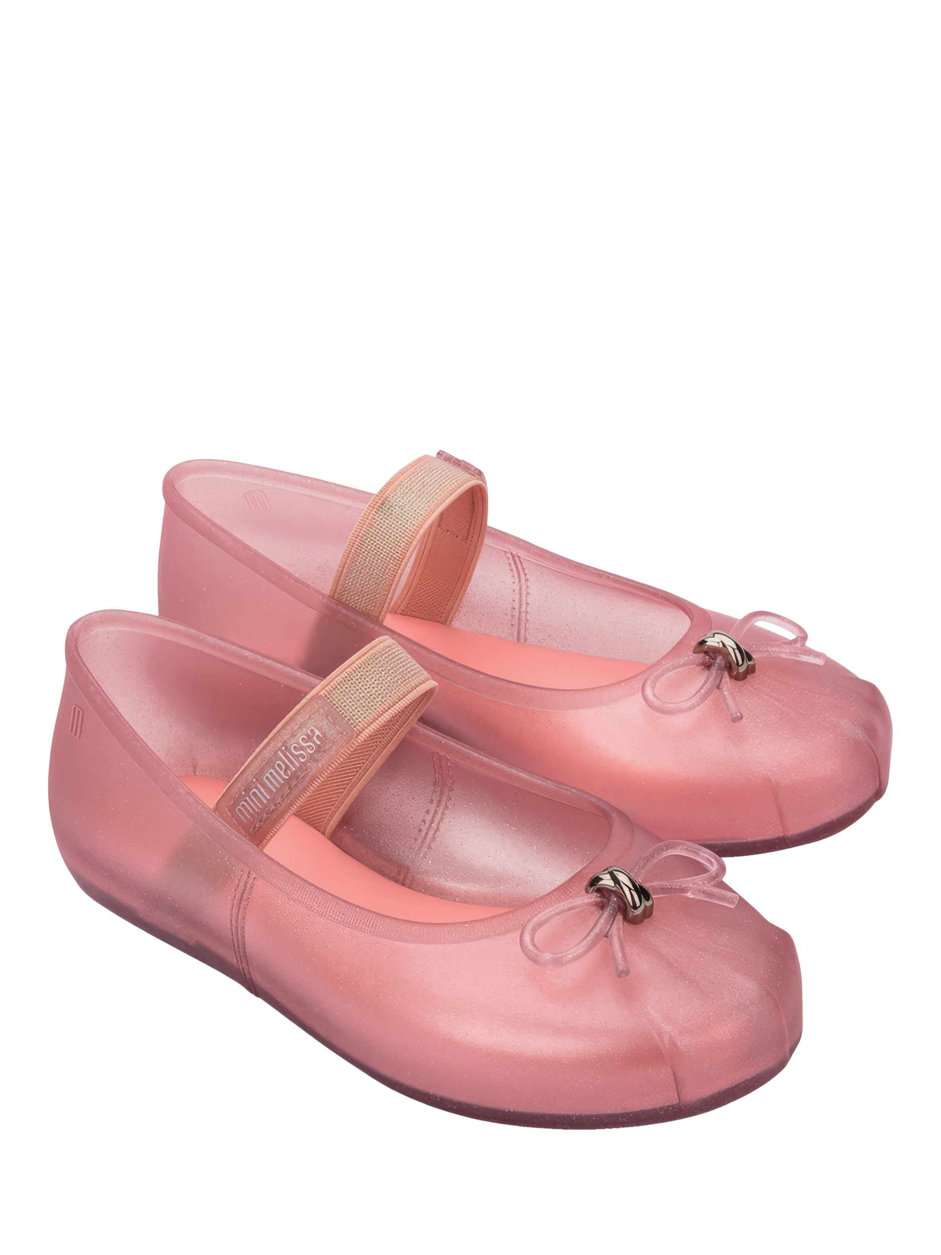 Product image 4 of 4, which shows Mini Melissa Sophie Jelly Ballet Flats, Pearly Pink, 12 Jnr
