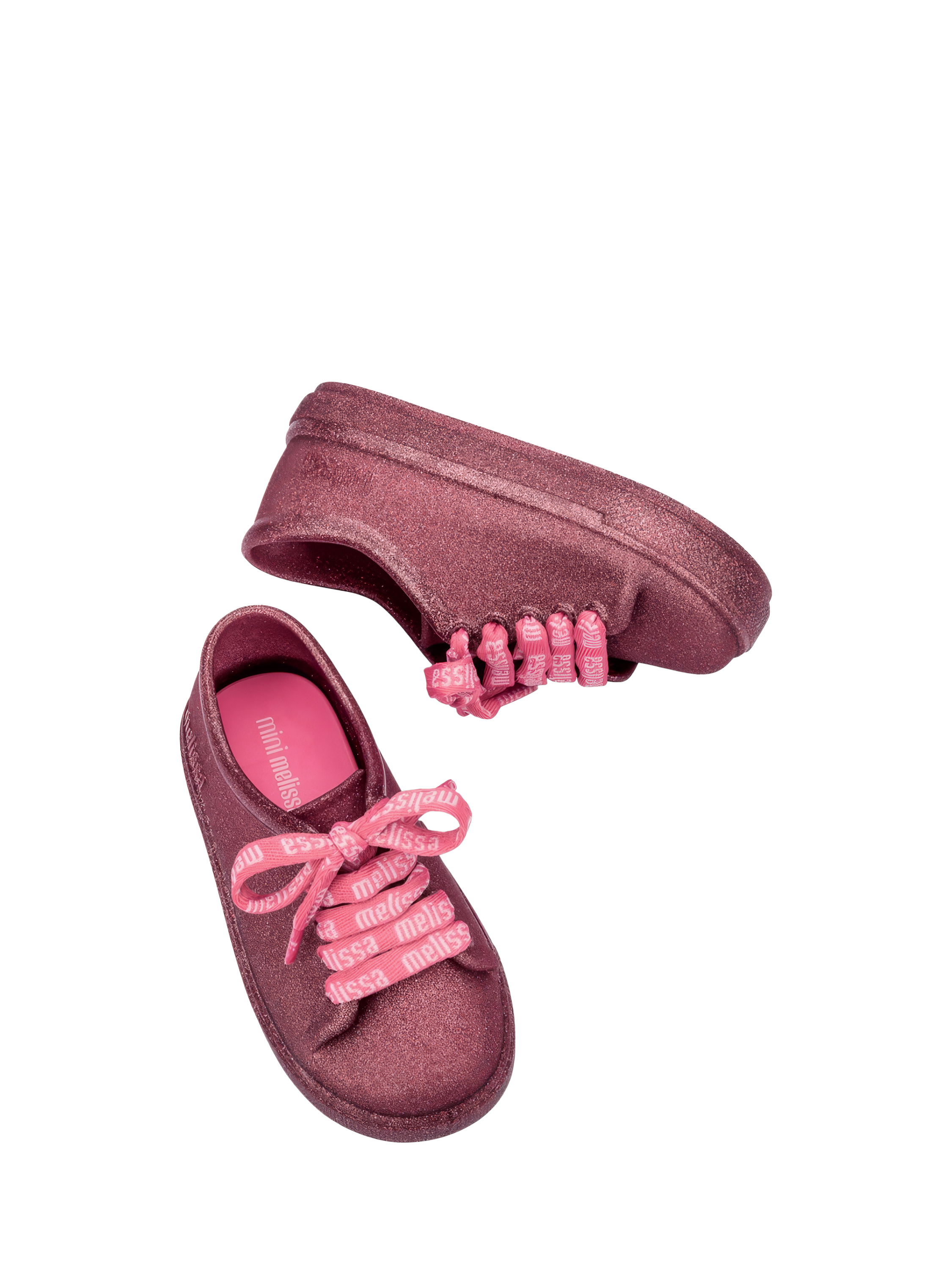 Product image 3 of 4, which shows Mini Melissa Kids' Hip M Lover Lace-Up Shoes, Pink, 4 Jnr