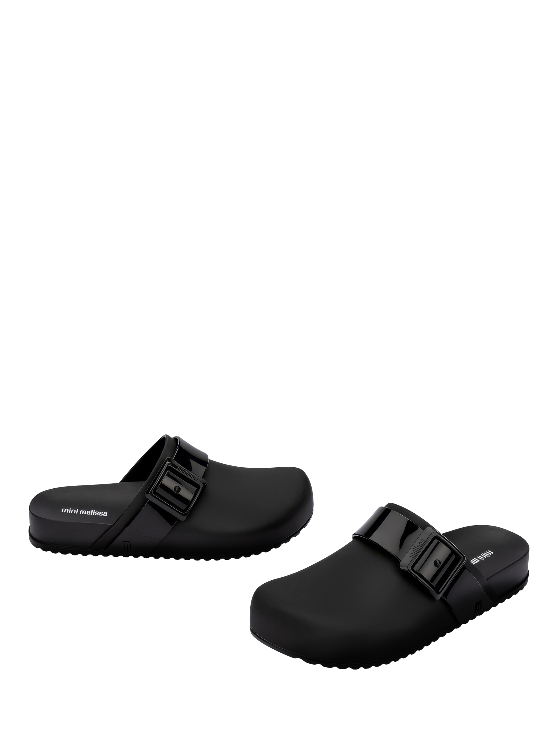 Product image 2 of 4, which shows Mini Melissa Kids' Cozy Jelly Clogs, Black, 1 Jnr