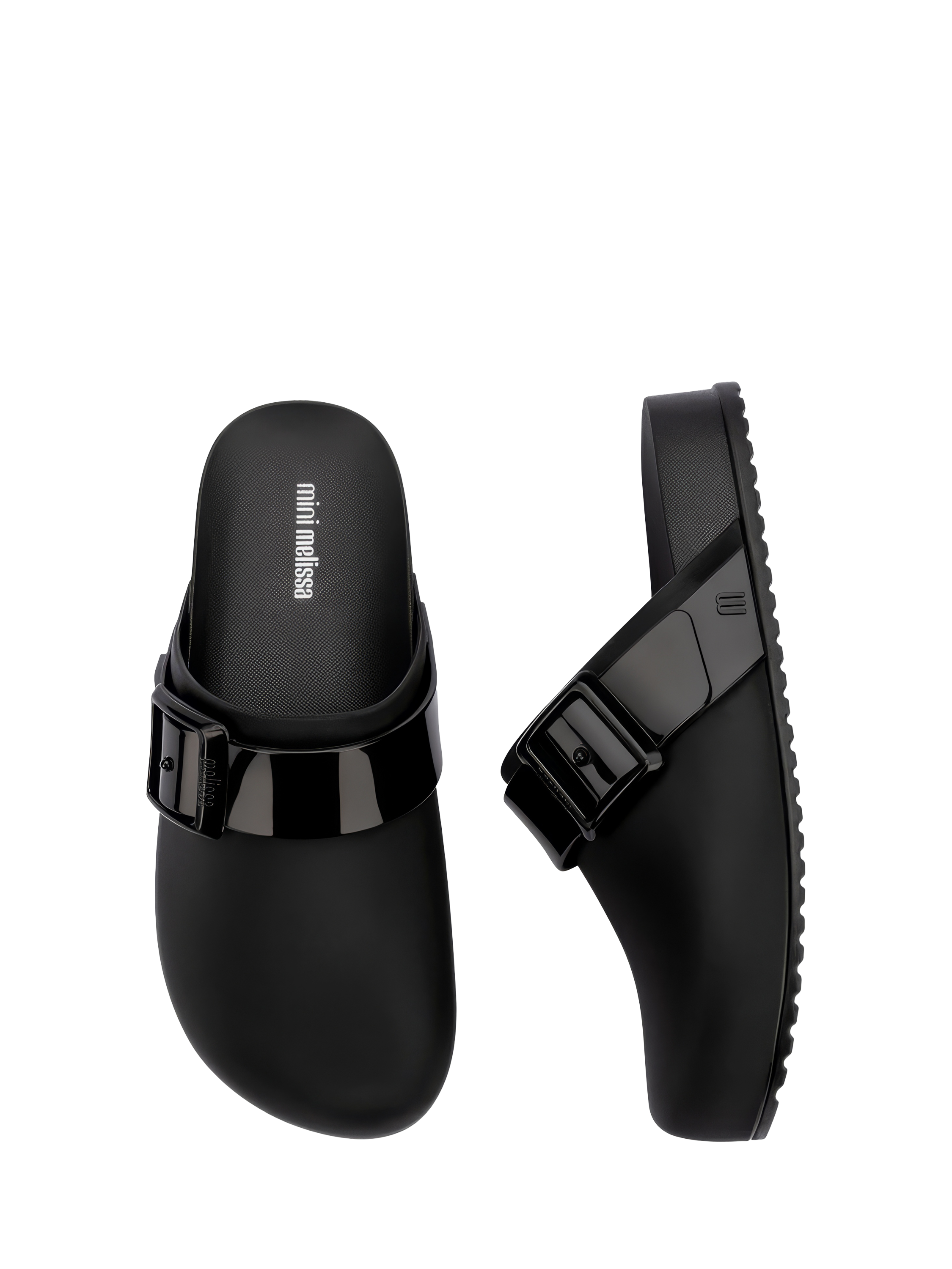 Product image 3 of 4, which shows Mini Melissa Kids' Cozy Jelly Clogs, Black, 1 Jnr