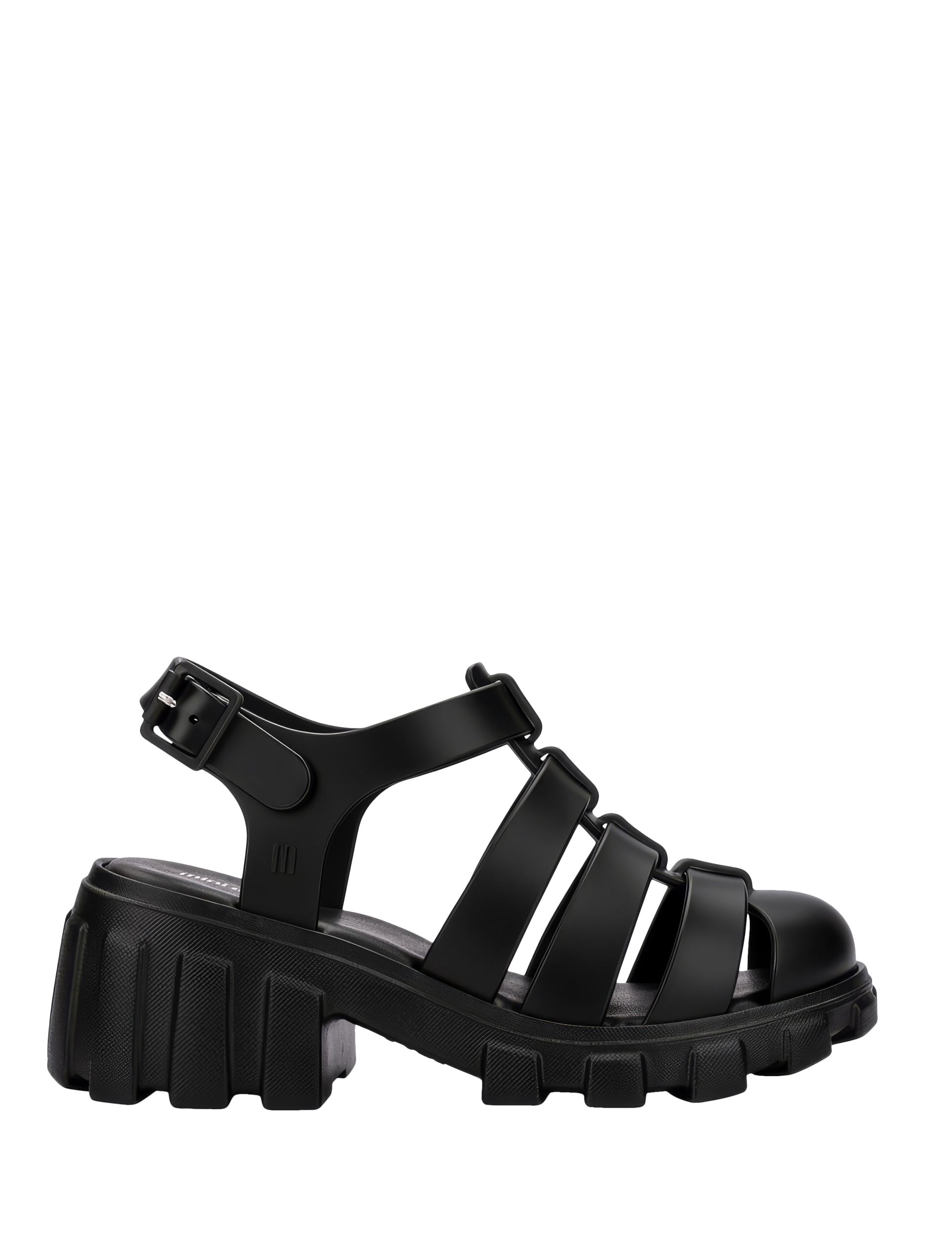 Product image 1 of 5, which shows Mini Melissa Kids' Megan Jelly Sandals, Black, 1 Jnr