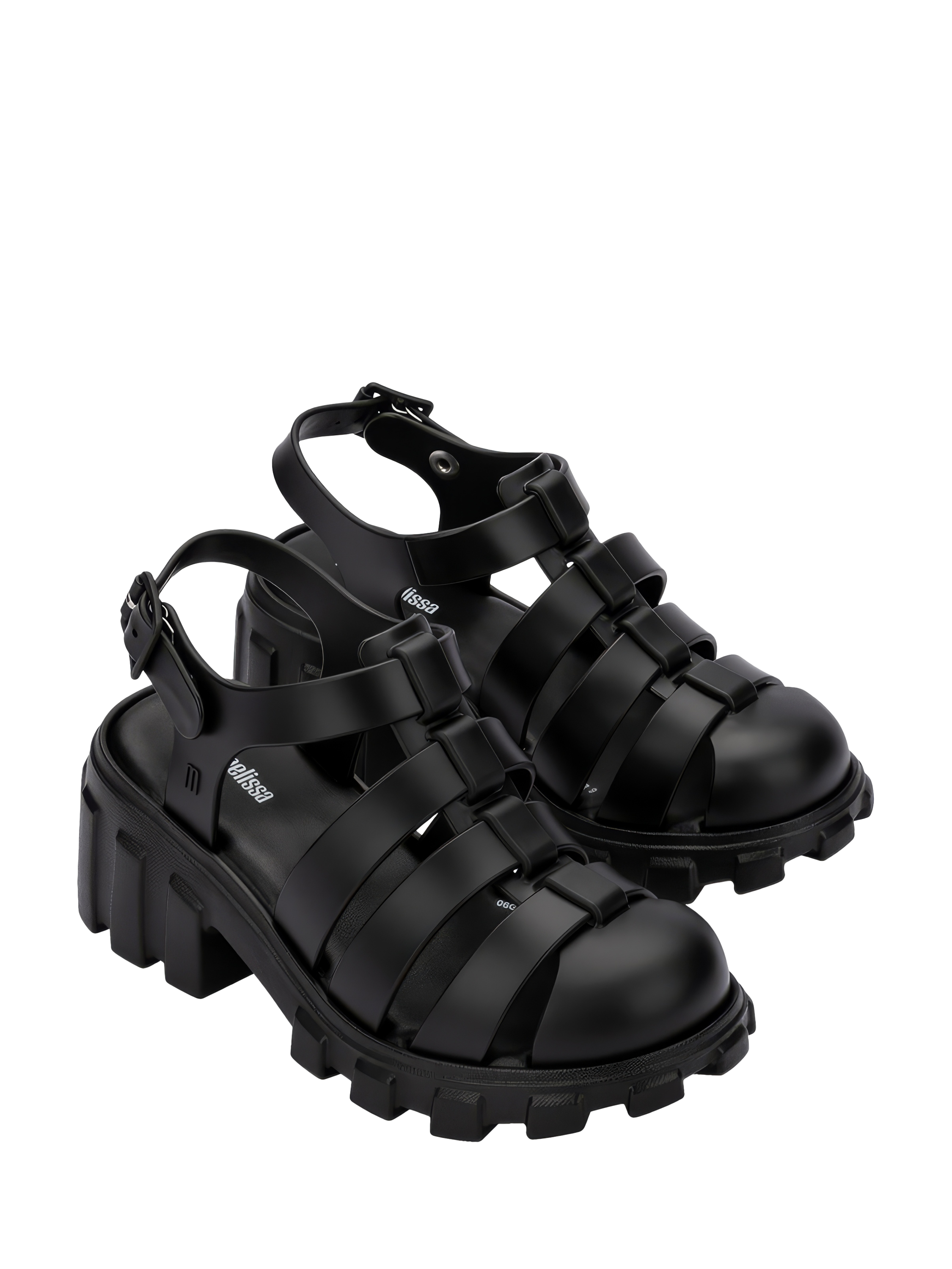Product image 5 of 5, which shows Mini Melissa Kids' Megan Jelly Sandals, Black, 1 Jnr