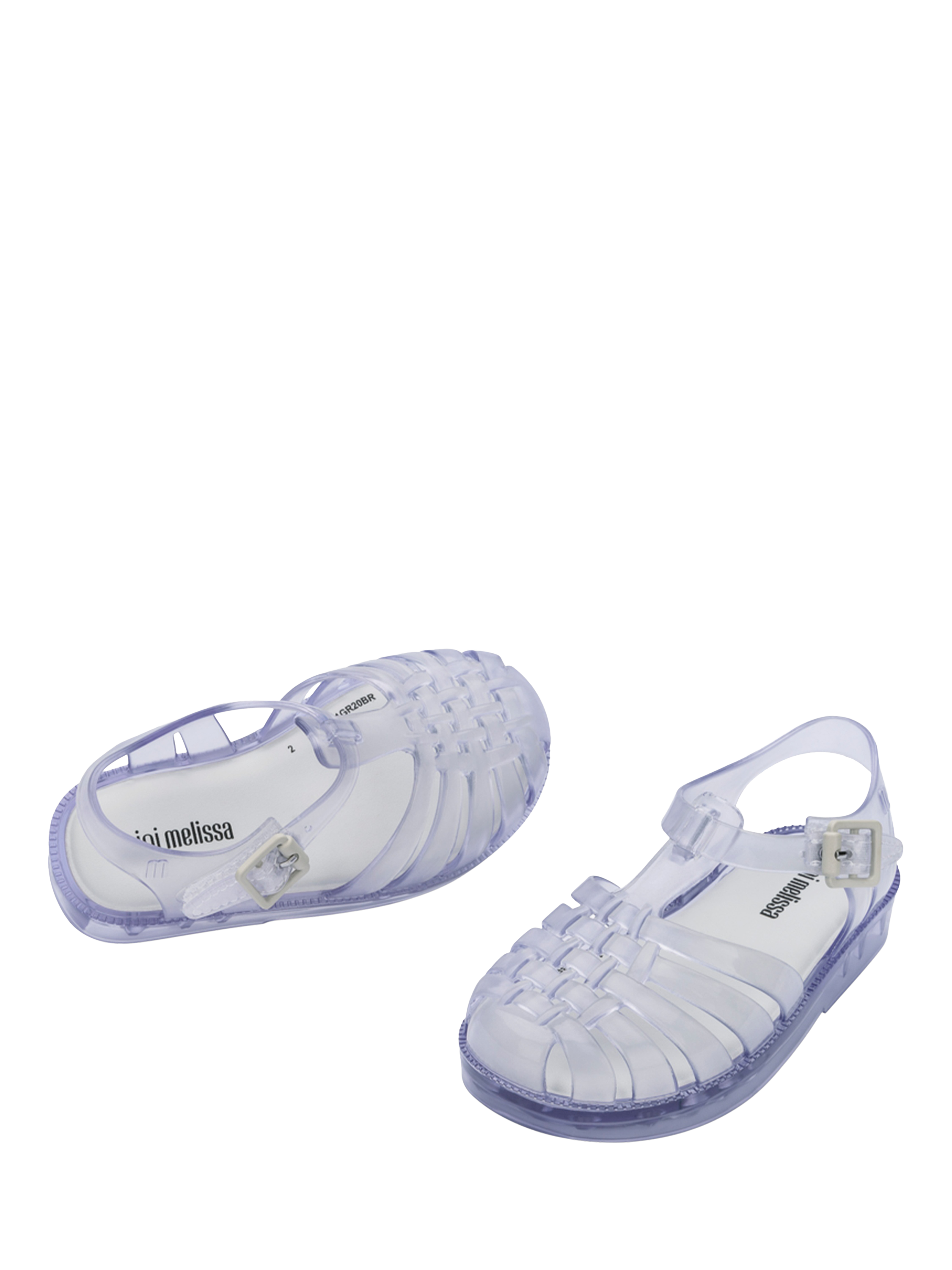 Product image 2 of 4, which shows Mini Melissa Kids' Possession Jelly Sandals, Glass, 4 Jnr