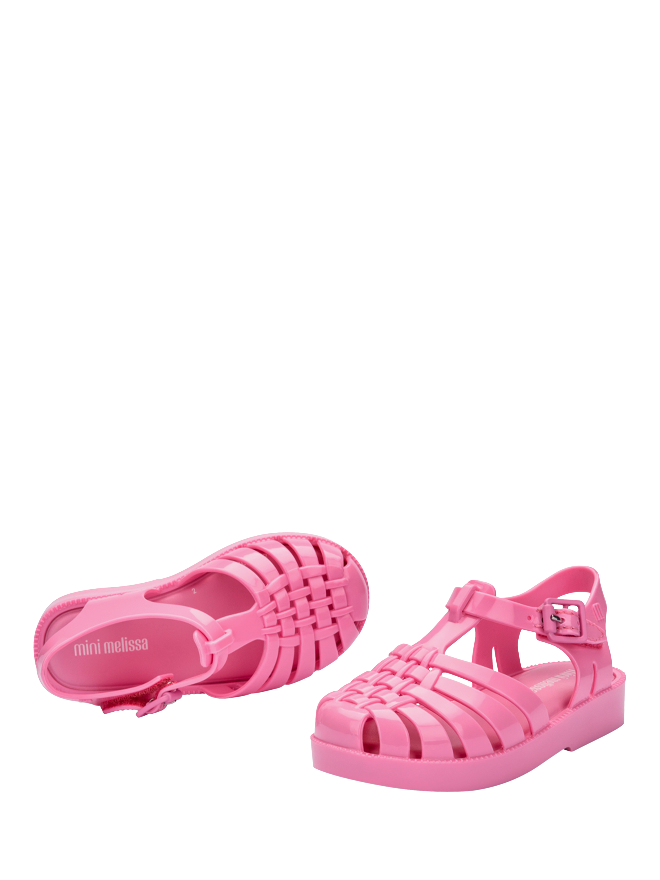 Product image 2 of 4, which shows Mini Melissa Kids' Closed Toe Jelly Sandals, Pink, 4 Jnr