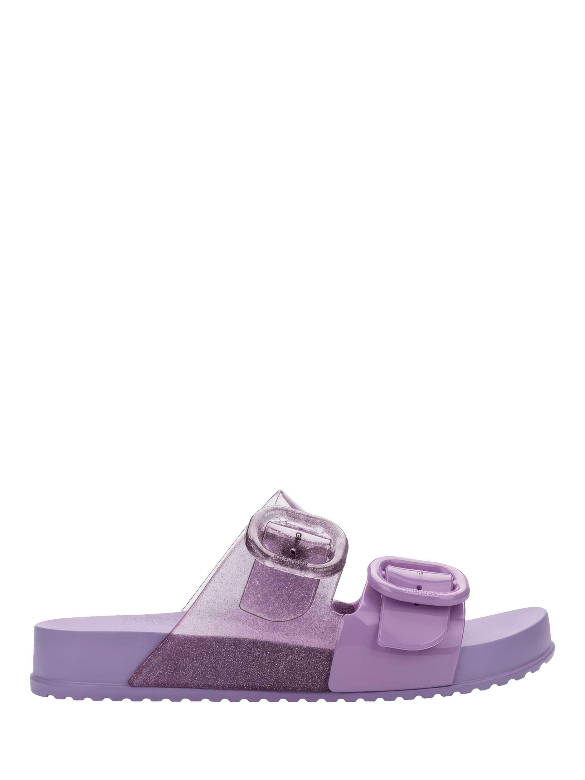 Product image 1 of 2, which shows Mini Melissa Kids' Cosy Jelly Sliders, Lilac, 10 Jnr