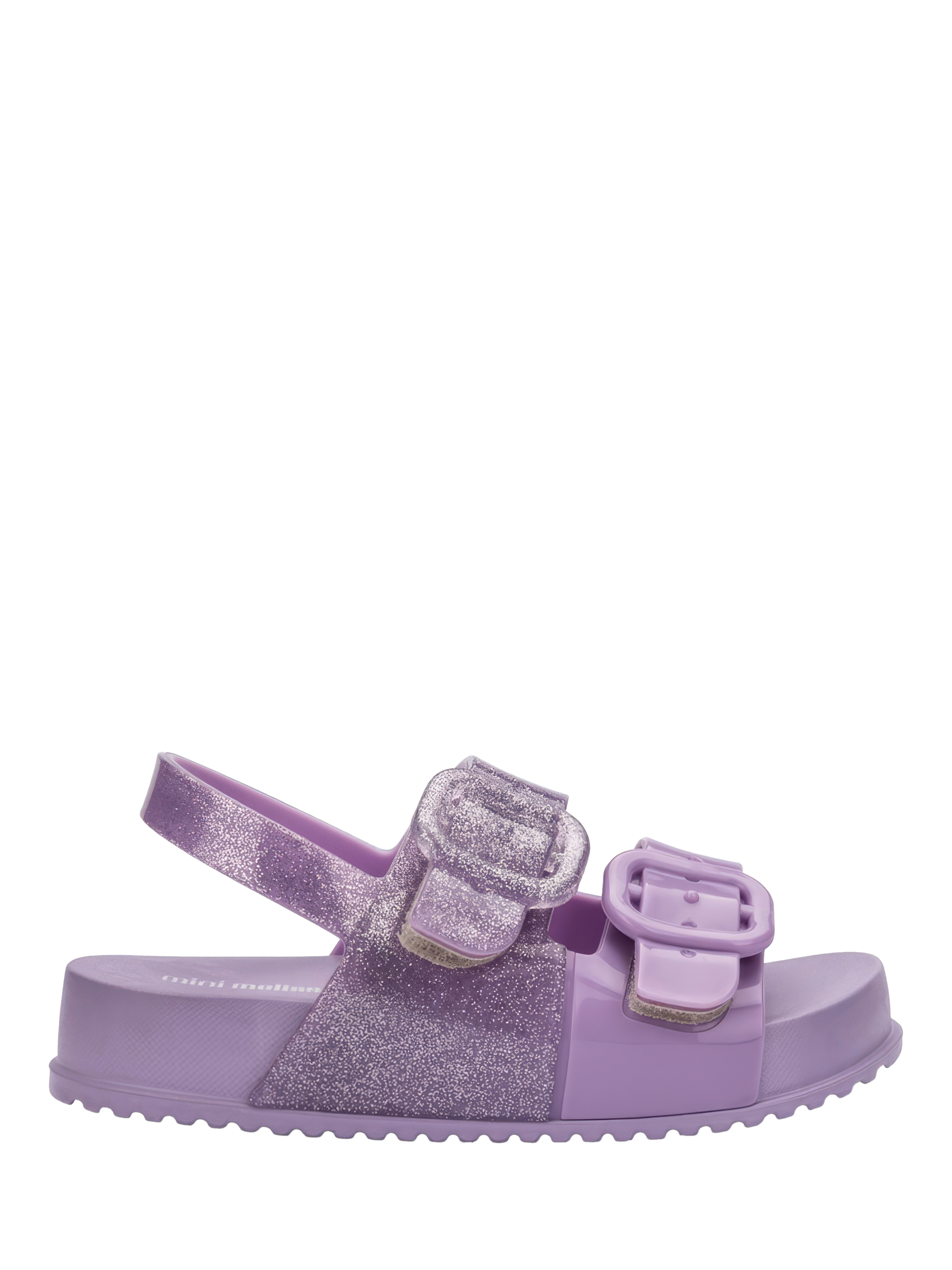 Product image 1 of 5, which shows Mini Melissa Kids' Cosy Jelly Sandals, Lilac, 4 Jnr