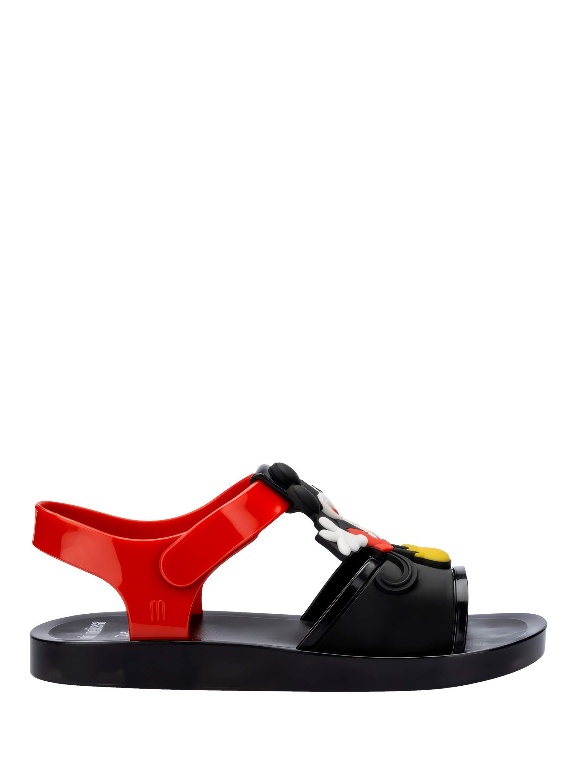 Product image 1 of 4, which shows Mini Melissa Kids' Play + Disney Mickey & Minnie Mouse Jelly Sandals, Black/Red, 12 Jnr