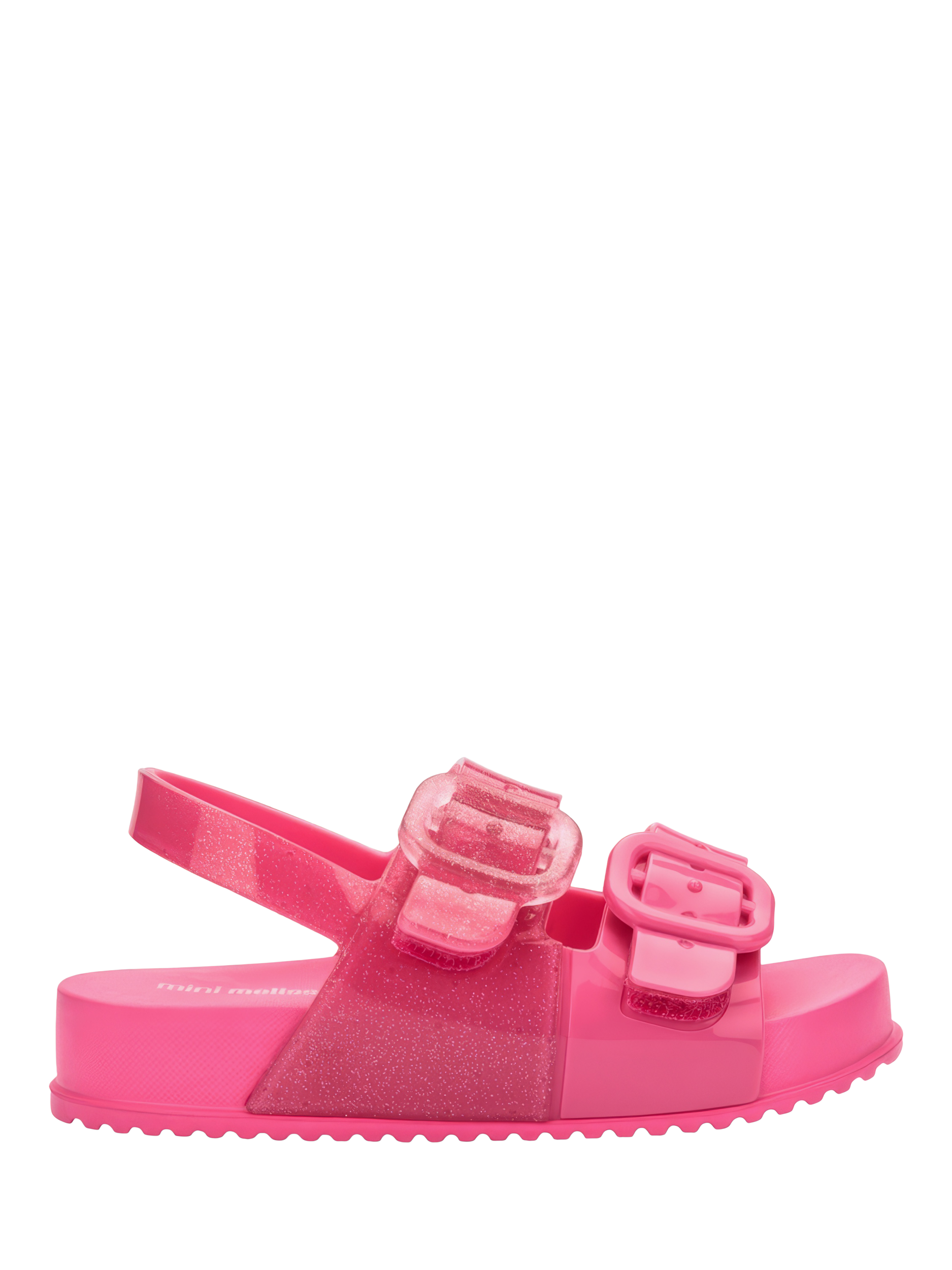 Product image 1 of 5, which shows Mini Melissa Kids' Cozy Slider Sandals, Pink, 4 Jnr