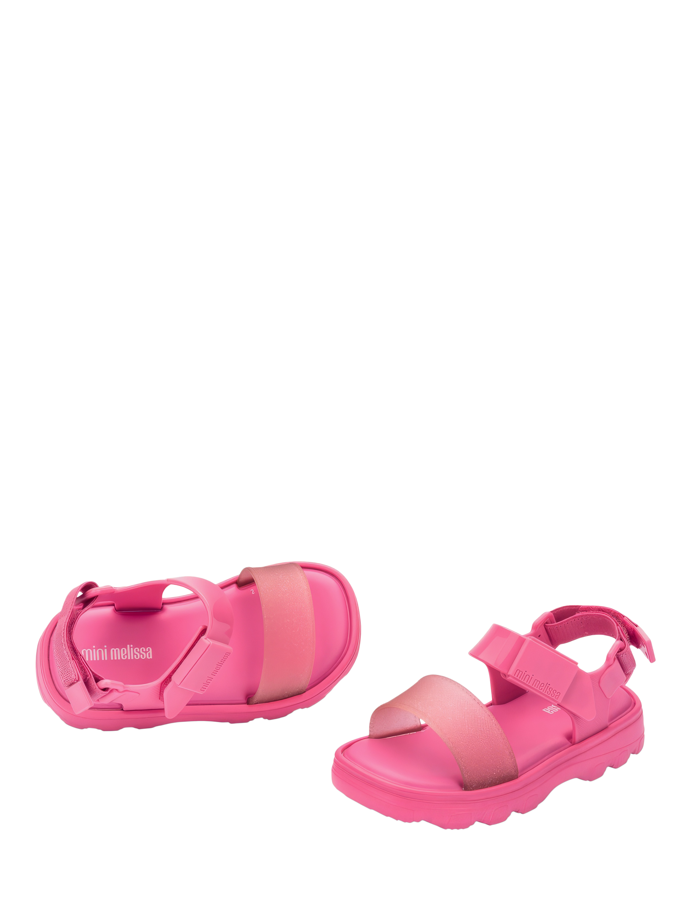 Product image 2 of 3, which shows Mini Melissa Kids' Kick Off Riptape Sandals, Pink, 4 Jnr
