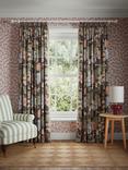 John Lewis x Sanderson Pamir Garden Print Pair Lined Pencil Pleat Curtains, Walnut/Olive