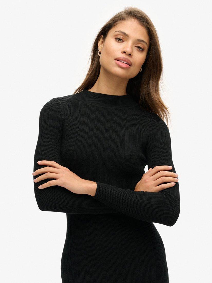 Product image 4 of 4, which shows Superdry Backless Bodycon Midi Dress, Black, 8