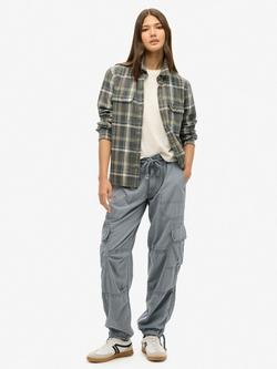 Superdry Lightweight Beach Cargo Trousers, Blue Mirage, Blue Mirage