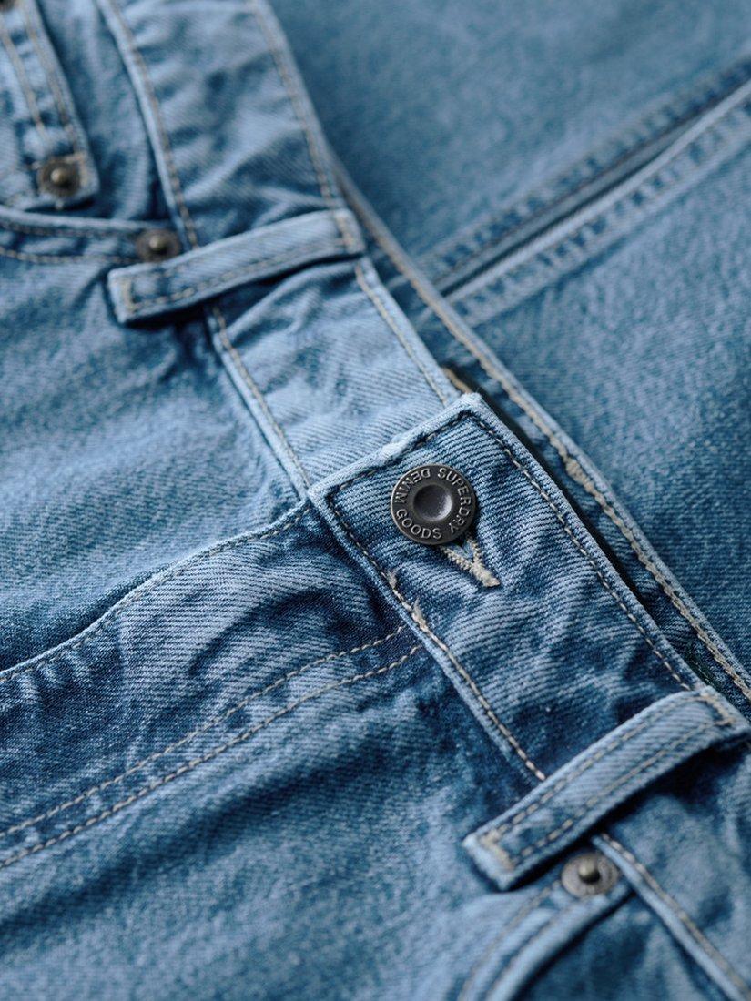Product image 6 of 6, which shows Superdry Denim Cargo Pocket Midi Skirt, Ridley Blue, 26