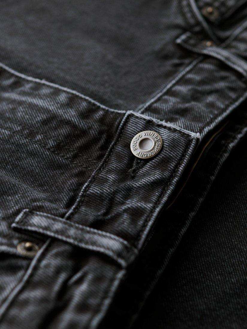 Product image 6 of 6, which shows Superdry Pure Organic Cotton Denim Cargo Midi Skirt, Black, 26