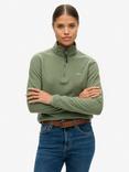 Superdry Polar Fleece Half Zip Jumper, Laurel Khaki