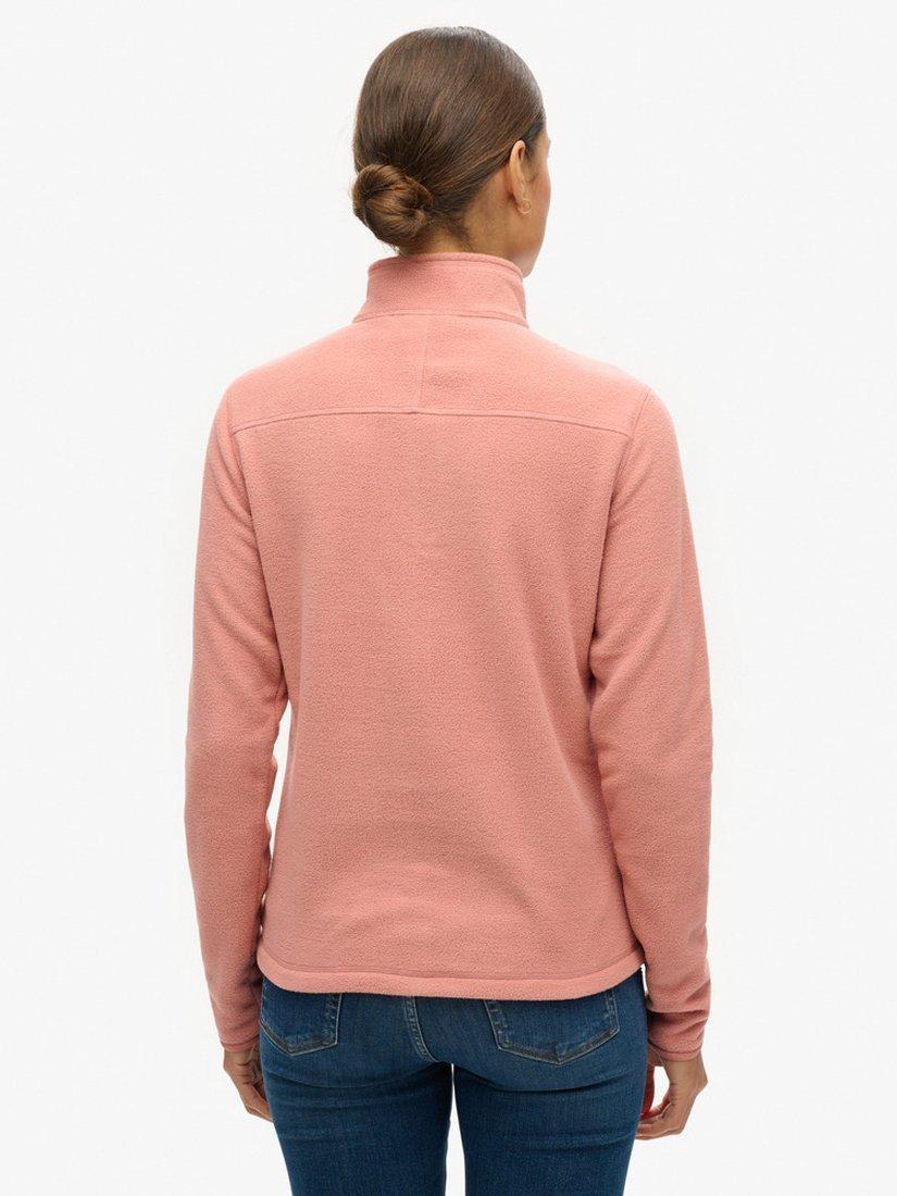 Product image 2 of 5, which shows Superdry Polar Fleece Half Zip Jumper, Ash Rose, 8