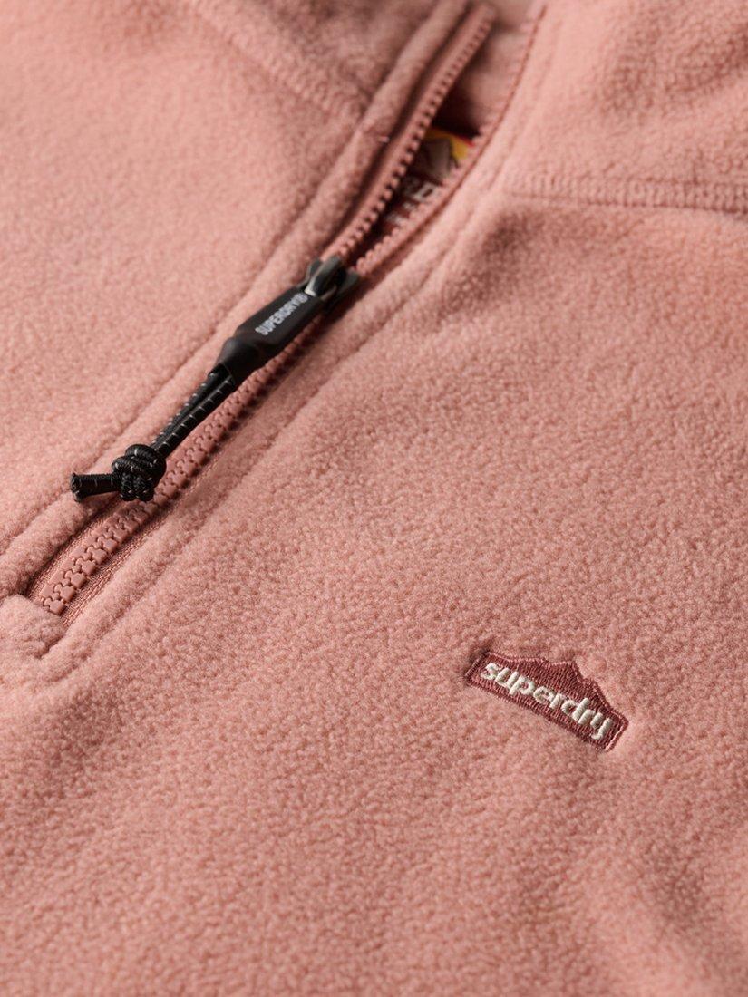 Product image 5 of 5, which shows Superdry Polar Fleece Half Zip Jumper, Ash Rose, 8