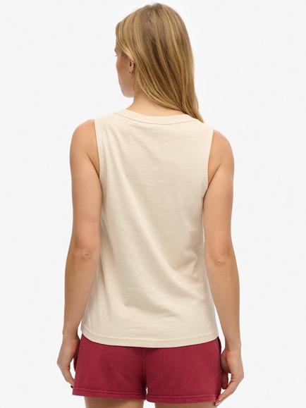 Superdry Vintage Logo Tokyo Scoop Neck Tank Top, Pumice Stone - view 2, Pumice Stone