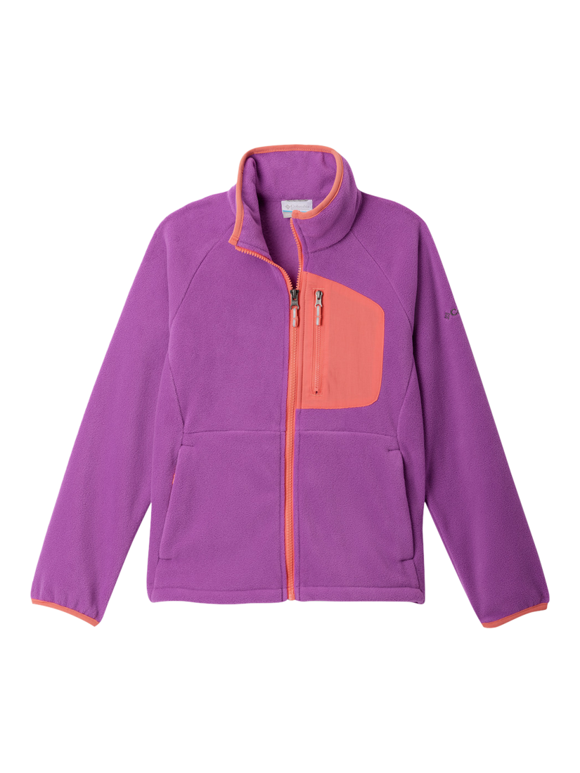 Product image 1 of 3, which shows Columbia Kids' Fast Trek Zipped Fleece, Razzle, XS