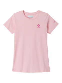 Columbia Kids' Mission Lake Cotton Short Sleeve T-Shirt, Satin Pink, Satin Pink