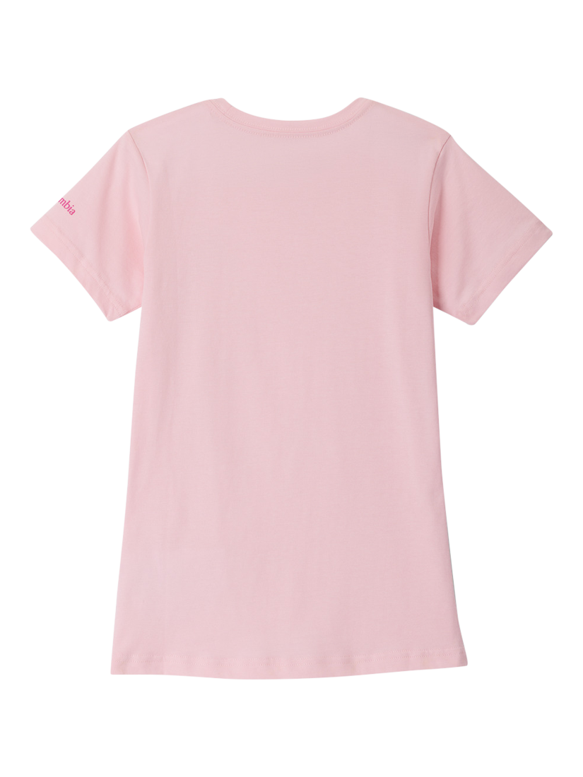 Product image 2 of 3, which shows Columbia Kids' Mission Lake Cotton Short Sleeve T-Shirt, Satin Pink, XS