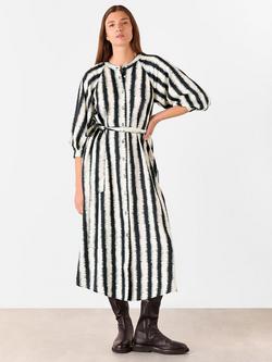 Whistles Hazy Stripe Mabel Dress, Ivory/Multi - view 2, Ivory/Multi