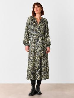 Whistles Marlow Leopard Swirl Dress, Khaki/Multi, Khaki/Multi