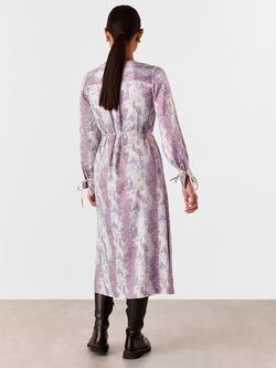 Whistles Petite Mottled Snake Print Dress, Multi - view 2, Multi