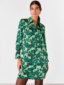 Whistles Spun Bouquet Mini Dress, Green/Multi, Green/Multi