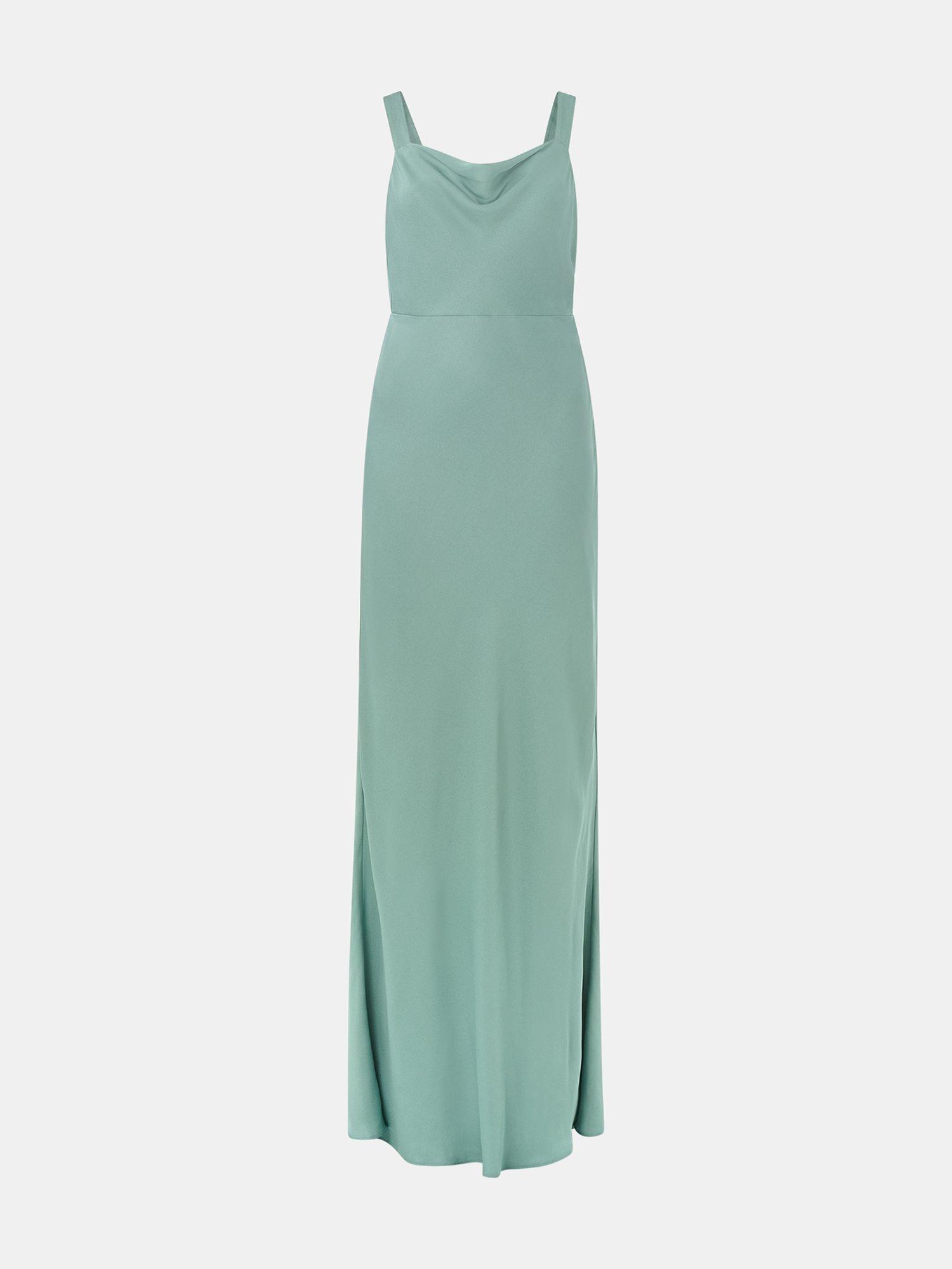 Product image 5 of 5, which shows Whistles Thea Satin Cowl Neck Maxi Dress, Sage Green, 6