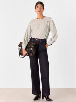 Whistles Kirstie Stripe Top, White/Multi, White/Multi