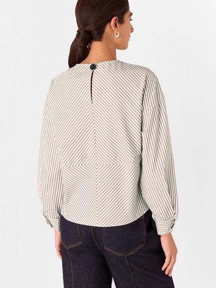 Whistles Kirstie Stripe Top, White/Multi - view 2, White/Multi