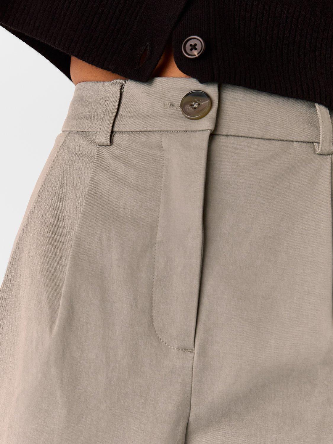 Product image 5 of 6, which shows Whistles Petite Bethany Barrel Leg Trousers, Taupe, 6