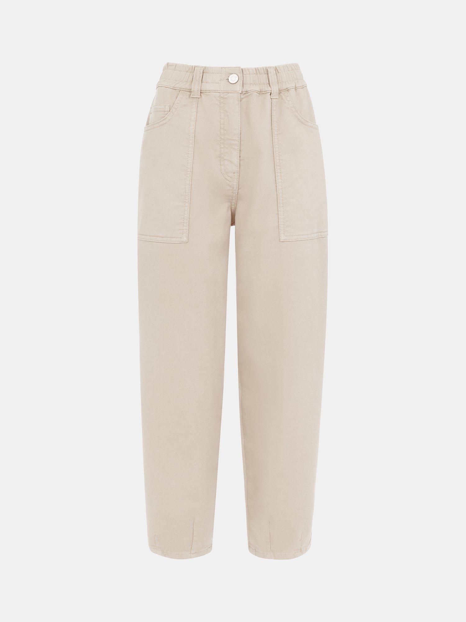 Product image 5 of 6, which shows Whistles Petite Tessa Trousers, Beige, 6