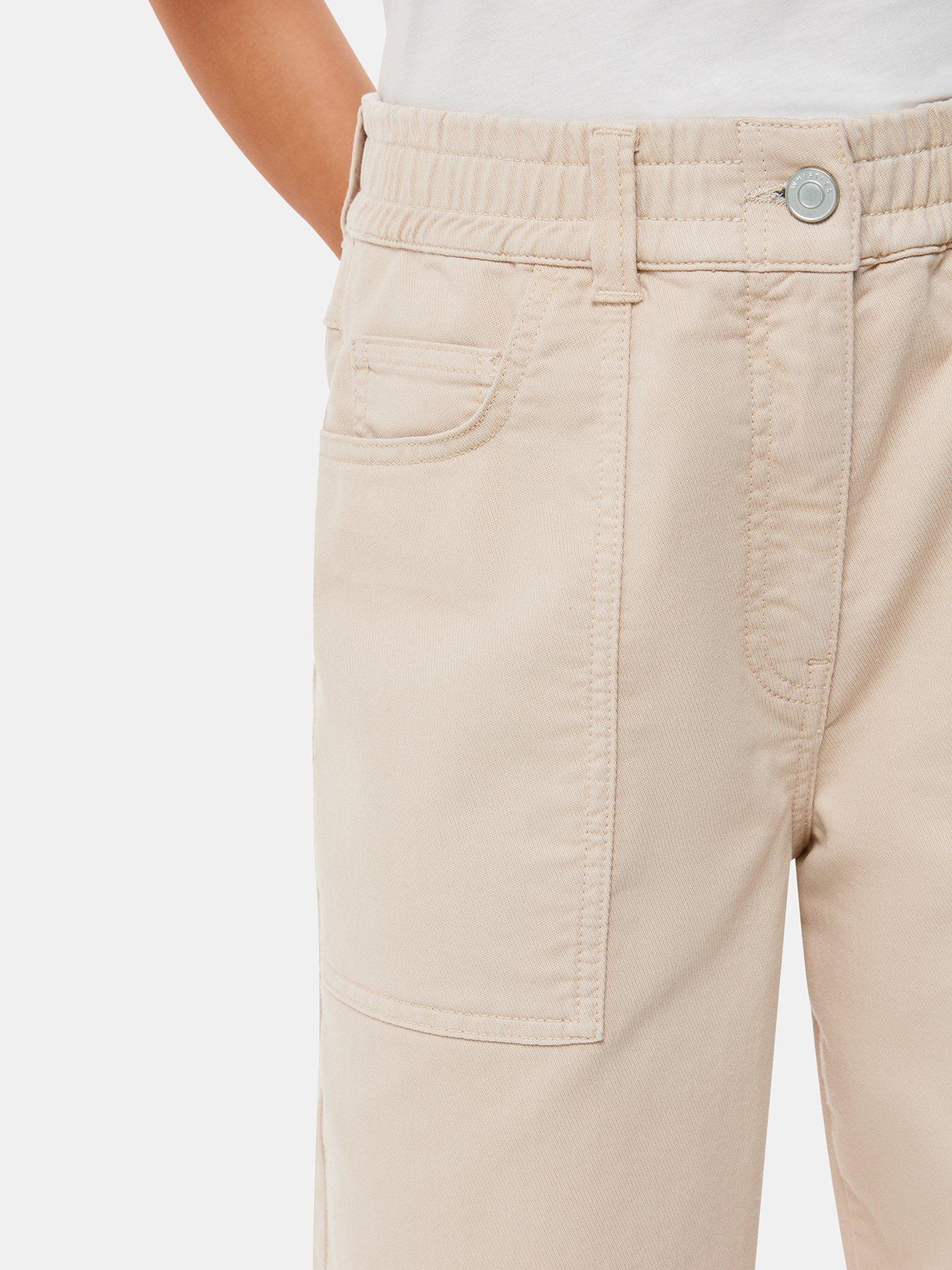 Product image 6 of 6, which shows Whistles Petite Tessa Trousers, Beige, 6