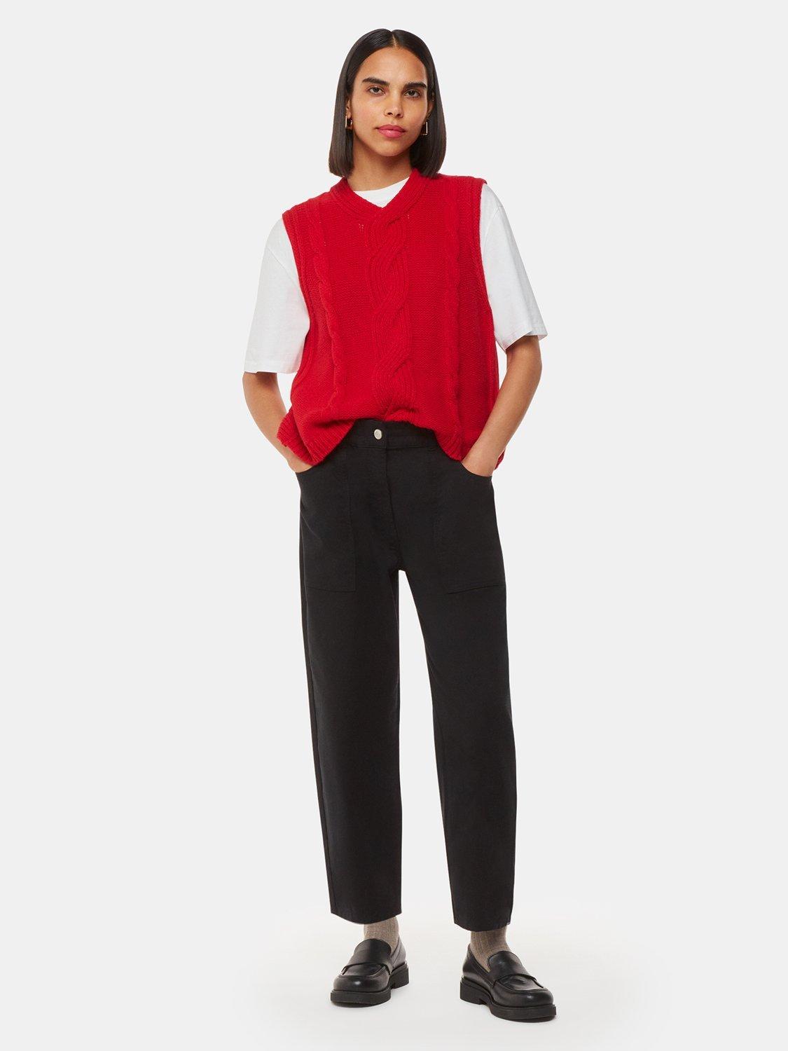 Product image 1 of 6, which shows Whistles Petite Tessa Trousers, Black, 6